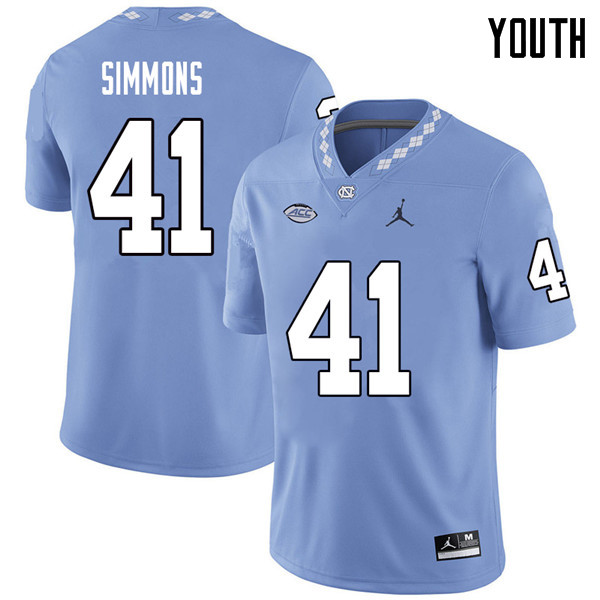 Jordan Brand Youth #41 Brian Simmons North Carolina Tar Heels College Football Jerseys Sale-Carolina